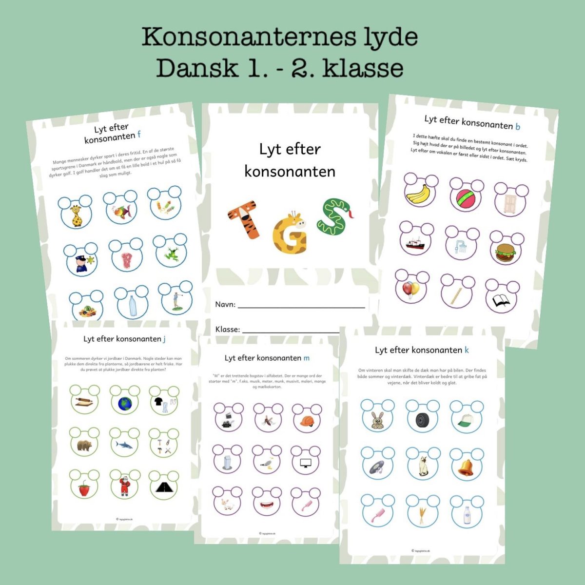 Konsonanternes lyde – læseforberedelse 1. – 2. klasse(Print selv) - Billede 2