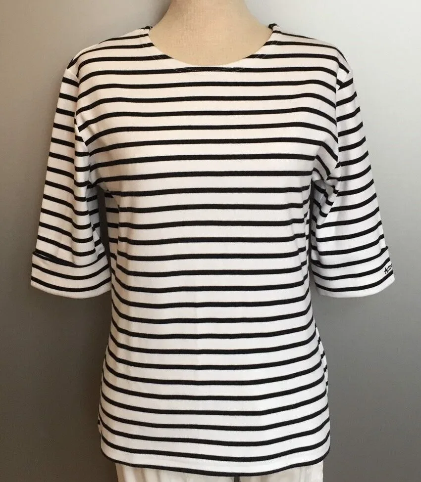 Armorlux T-shirt 5409 – Interlock Bomuld 3/4 Dame Hvid/Marine - Billede 2