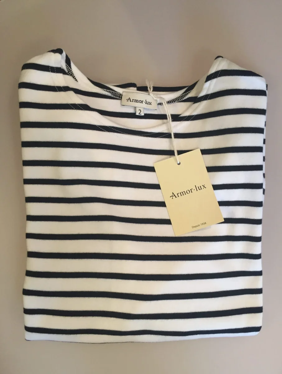 Armorlux T-shirt 5409 – Interlock Bomuld 3/4 Dame Hvid/Marine - Billede 7