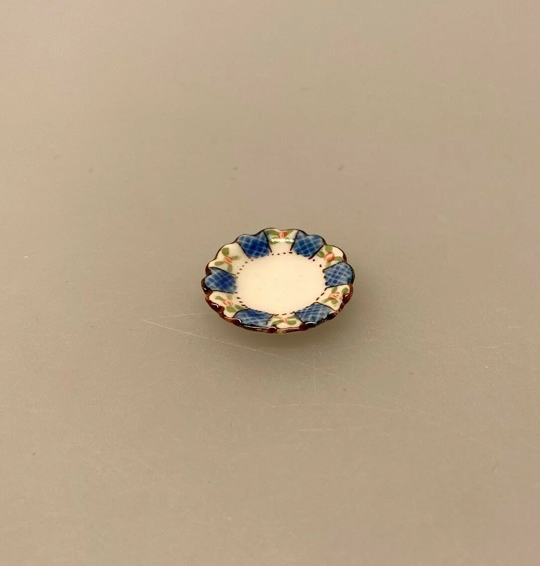 Miniature Tallerken Porcelæn Ø 18 mm Blå - Billede 2