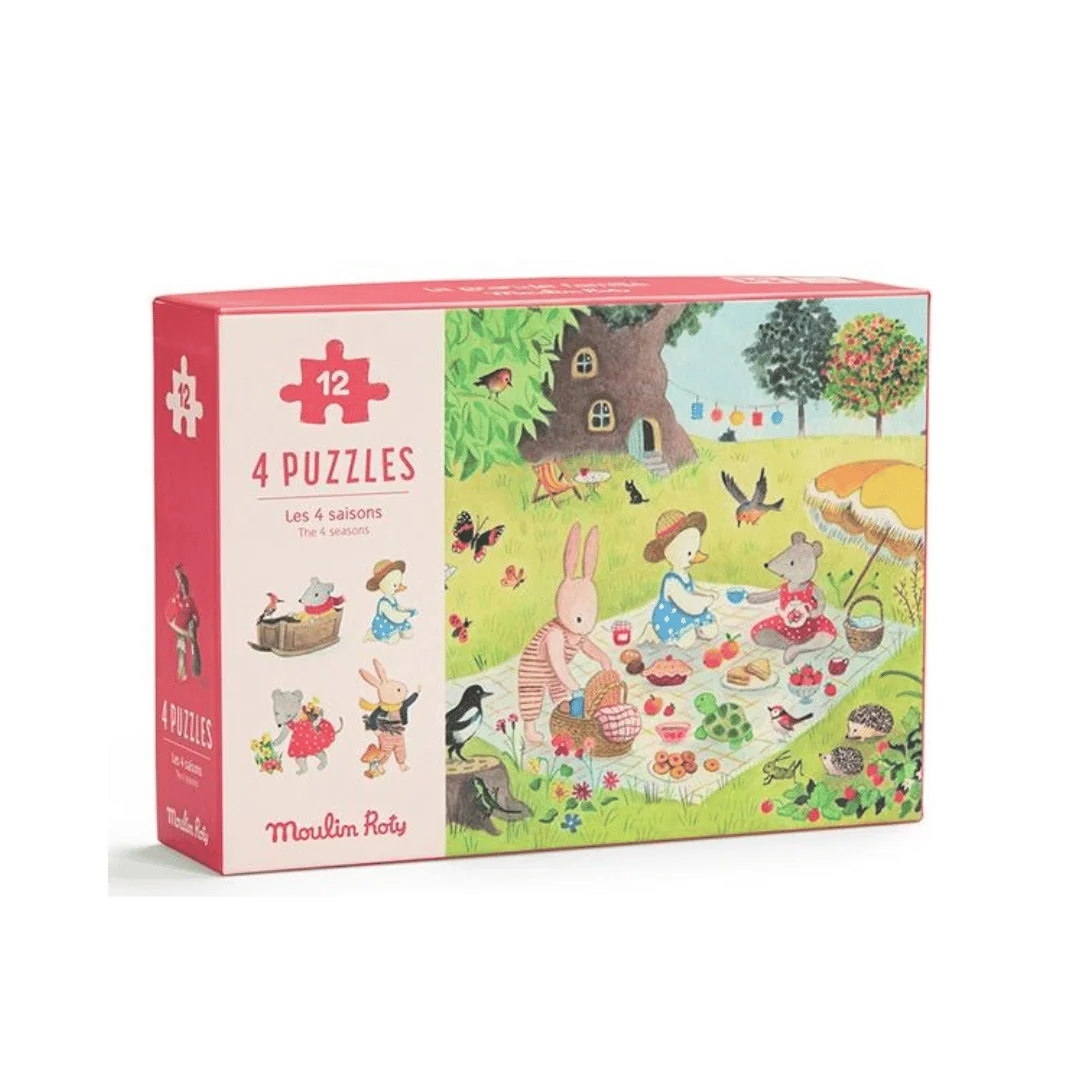 De 4 Årstider 4 x 12 XXL brikker puslespil for børn + 3 år