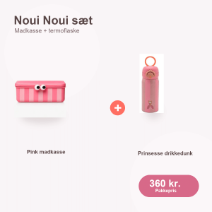 Noui Noui madkasse og drikkedunk sæt – Pink/Prinsesse